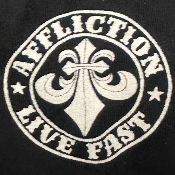 Y2K Men’s Affliction Live Fast Black T-shirt 2XL Cyberpunk Grunge Skater Biker - Picture 4 of 5